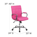 Emma and Oliver Mid-Back Vinyl Executive Swivel Office Chair with Chrome Base and Arms
