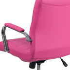 Emma and Oliver Mid-Back Vinyl Executive Swivel Office Chair with Chrome Base and Arms