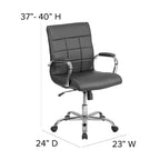 Emma and Oliver Mid-Back Vinyl Executive Swivel Office Chair with Chrome Base and Arms
