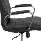 Emma and Oliver Mid-Back Vinyl Executive Swivel Office Chair with Chrome Base and Arms