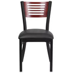 Emma and Oliver Black Decorative Slat Back Metal Restaurant Dining Chair