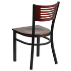 Emma and Oliver Black Decorative Slat Back Metal Restaurant Dining Chair