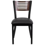 Emma and Oliver Black Decorative Slat Back Metal Restaurant Dining Chair