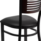Emma and Oliver Black Decorative Slat Back Metal Restaurant Dining Chair