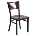 Emma and Oliver Black Decorative Slat Back Metal Restaurant Dining Chair