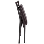 Emma and Oliver 2 Pack Ladder Back Metal Folding Chair with Brown Vinyl Seat