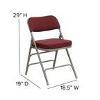 Emma and Oliver 2 Pack Home & Office Portable Party Events Fabric Padded Metal Folding Chair