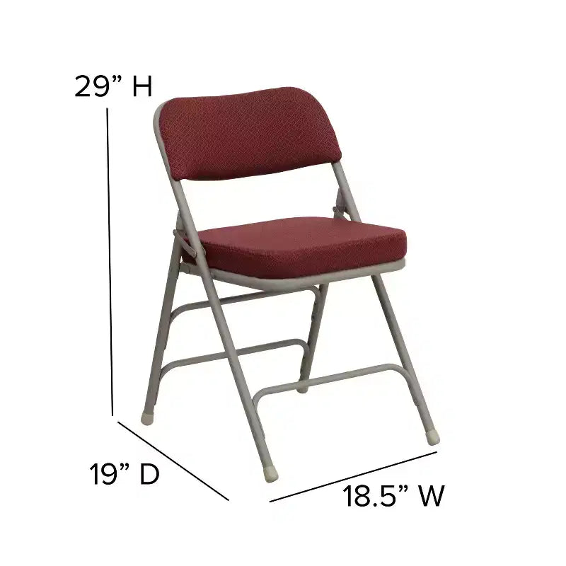 Emma and Oliver 2 Pack Home & Office Portable Party Events Fabric Padded Metal Folding Chair