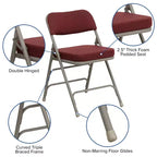 Emma and Oliver 2 Pack Home & Office Portable Party Events Fabric Padded Metal Folding Chair