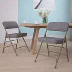 Emma and Oliver 2 Pack Home & Office Portable Party Events Fabric Padded Metal Folding Chair