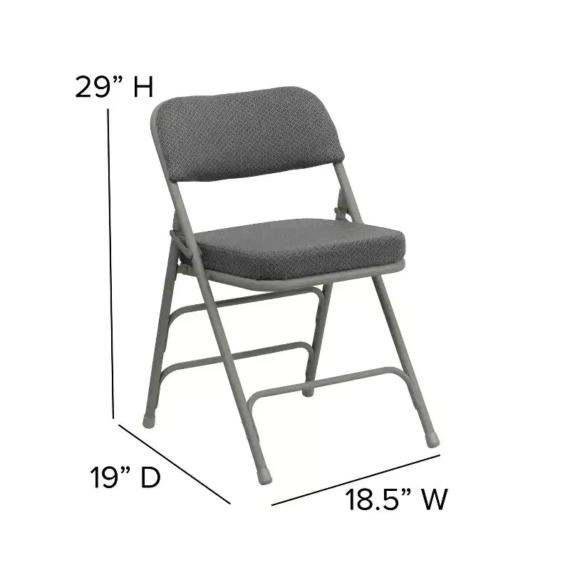 Emma and Oliver 2 Pack Home & Office Portable Party Events Fabric Padded Metal Folding Chair