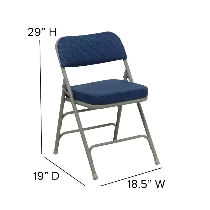 Emma and Oliver 2 Pack Home & Office Portable Party Events Fabric Padded Metal Folding Chair