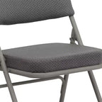 Emma and Oliver 2 Pack Home & Office Portable Party Events Fabric Padded Metal Folding Chair
