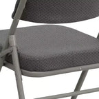Emma and Oliver 2 Pack Home & Office Portable Party Events Fabric Padded Metal Folding Chair