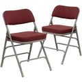 Emma and Oliver 2 Pack Home & Office Portable Party Events Fabric Padded Metal Folding Chair