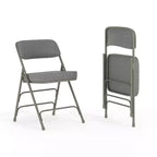 Emma and Oliver 2 Pack Home & Office Portable Party Events Fabric Padded Metal Folding Chair