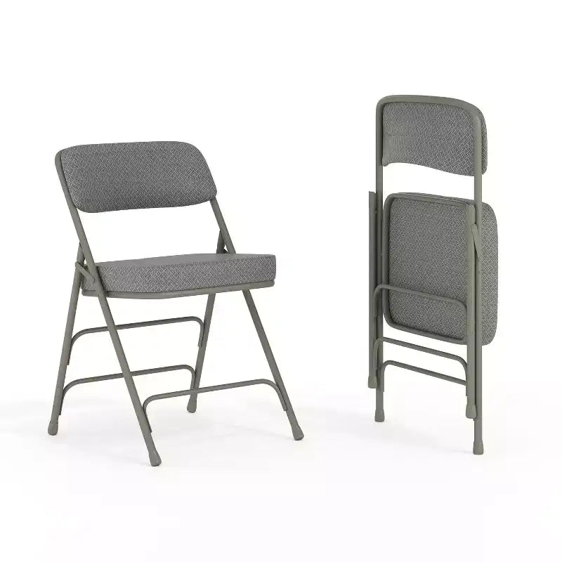 Emma and Oliver 2 Pack Home & Office Portable Party Events Fabric Padded Metal Folding Chair