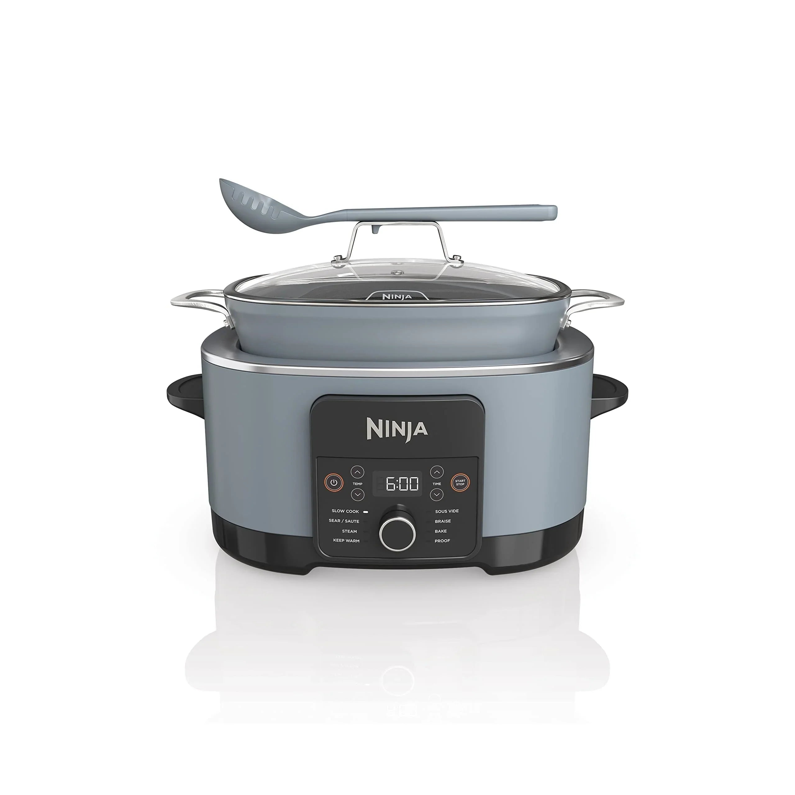 Multicooker da 8,5 Litri, con Funzione 8-in-1: Slow Cooker, Forno Olandese, Vaporiera, Coperchio in Vetro, Cucchiaio Integrato, Pentola Adatta al Forno fino a 260°C