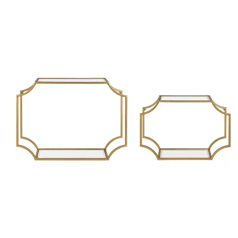 2pc Ciel Modern Glam Metal Wall Shelf Set - Kate & Laurel All Things Decor