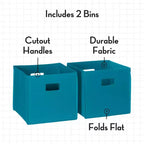 RiverRidge Kids' Bookshelf and Toy Storage Organizer with 4 Bookracks and 2 Cubbies White with 2 Fabric Bins