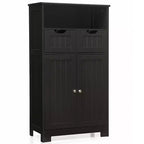 Costway Bathroom Floor Cabinet Wooden Storage Organizer w/Drawer Doors