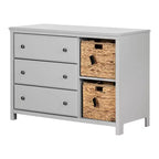 Cotton Candy 3 Drawer Dresser with Baskets - South Shore