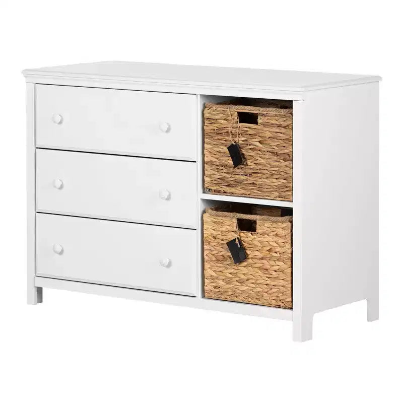 Cotton Candy 3 Drawer Dresser with Baskets - South Shore