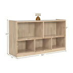 Costway Kids 5-Cube Storage Cabinet 2-Shelf Wood Bookcase Organizer Natural