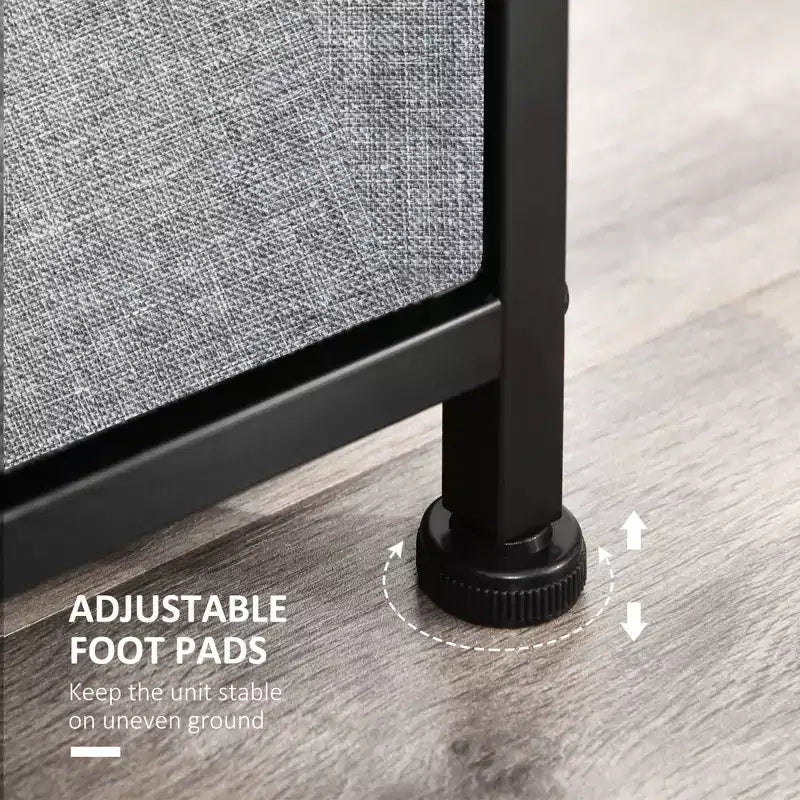 HOMCOM 8-Drawer Dresser, 3-Tier Fabric Chest of Drawers, Storage Tower Organizer Unit with Steel Frame for Bedroom, Hallway