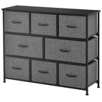 HOMCOM 8-Drawer Dresser, 3-Tier Fabric Chest of Drawers, Storage Tower Organizer Unit with Steel Frame for Bedroom, Hallway