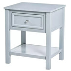 HOMCOM Accent End Table, Sofa Side Table with Storage Drawer and Bottom Shelf for Living Room,gray