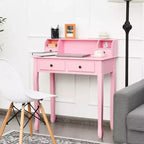 Costway Writing Desk Mission White Home Office Computer Desk 4 Drawer White\Black\Pink