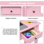 Costway Writing Desk Mission White Home Office Computer Desk 4 Drawer White\Black\Pink