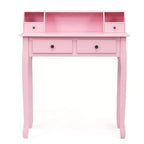 Costway Writing Desk Mission White Home Office Computer Desk 4 Drawer White\Black\Pink