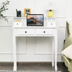 Costway Writing Desk Mission White Home Office Computer Desk 4 Drawer White\Black\Pink