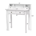 Costway Writing Desk Mission White Home Office Computer Desk 4 Drawer White\Black\Pink