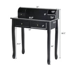 Costway Writing Desk Mission White Home Office Computer Desk 4 Drawer White\Black\Pink