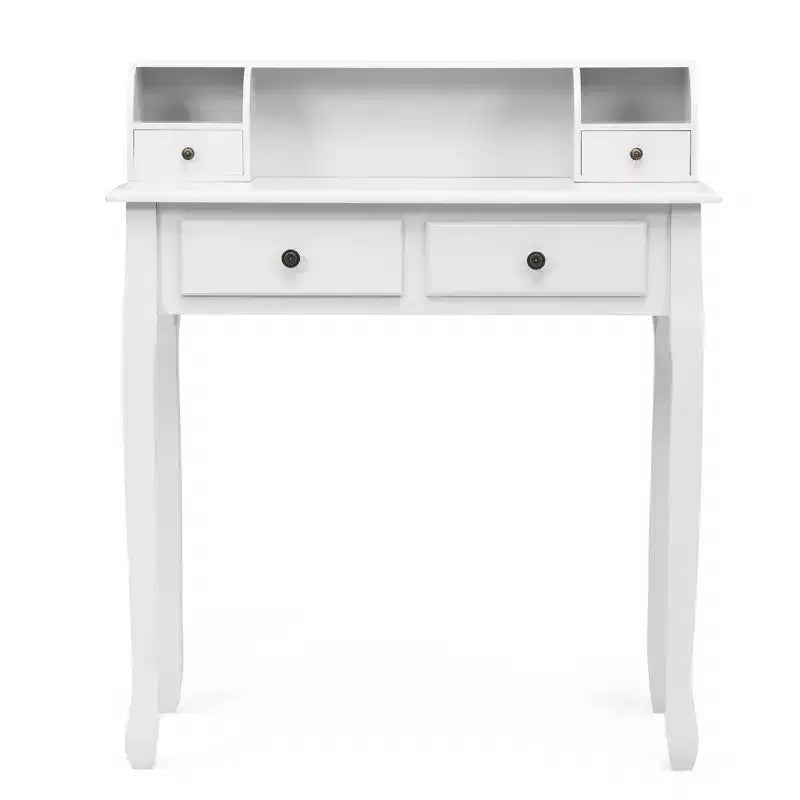 Costway Writing Desk Mission White Home Office Computer Desk 4 Drawer White\Black\Pink