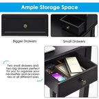 Costway Writing Desk Mission White Home Office Computer Desk 4 Drawer White\Black\Pink