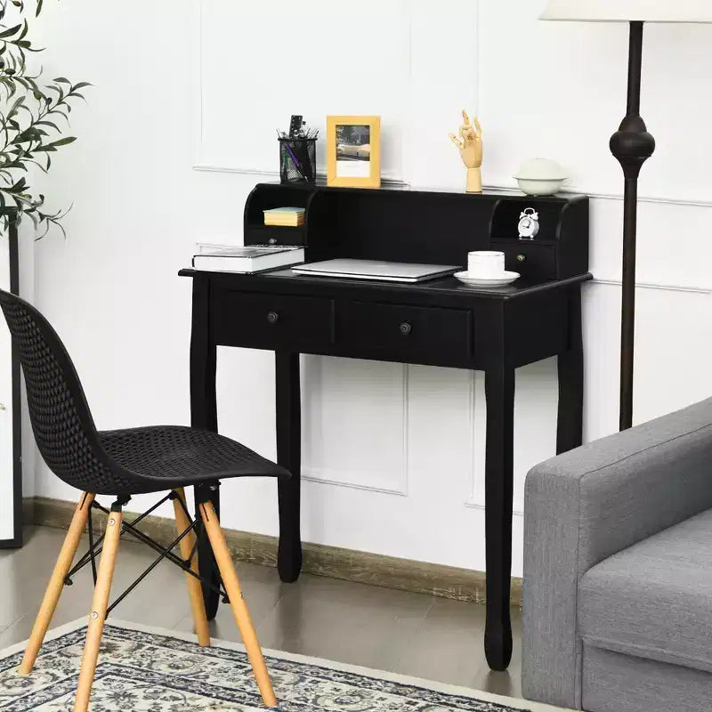 Costway Writing Desk Mission White Home Office Computer Desk 4 Drawer White\Black\Pink