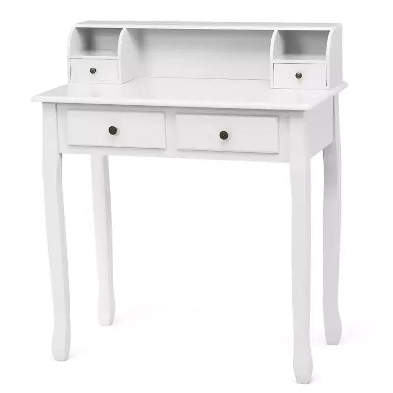 Costway Writing Desk Mission White Home Office Computer Desk 4 Drawer White\Black\Pink