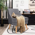 Costway Set of 2 Accent Chairs Velvet Single Sofa Chair w/Rubber Wood Legs Pink\Green\Grey