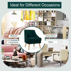Costway Set of 2 Accent Chairs Velvet Single Sofa Chair w/Rubber Wood Legs Pink\Green\Grey