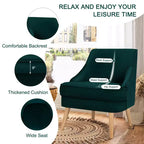 Costway Set of 2 Accent Chairs Velvet Single Sofa Chair w/Rubber Wood Legs Pink\Green\Grey