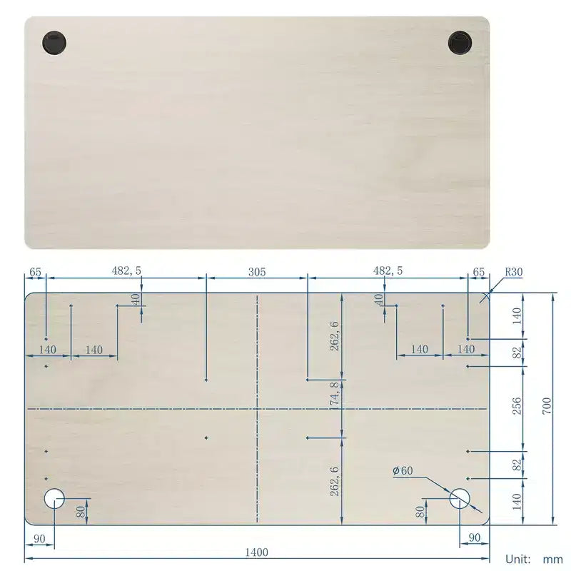 Costway Universal Tabletop for Standard & Standing Desk Frame Natural