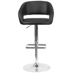 Merrick Lane Modern Bar Stool Rounded Mid-Back Stool With Height Adjustable Swivel Seat