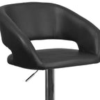 Merrick Lane Modern Bar Stool Rounded Mid-Back Stool With Height Adjustable Swivel Seat