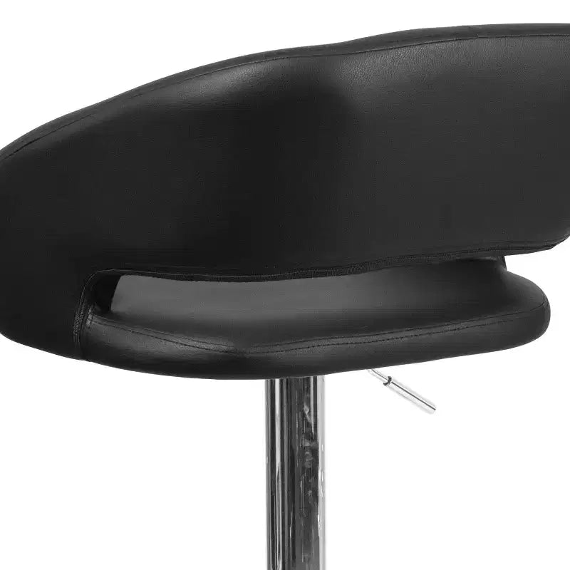 Merrick Lane Modern Bar Stool Rounded Mid-Back Stool With Height Adjustable Swivel Seat