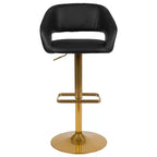 Merrick Lane Modern Bar Stool Rounded Mid-Back Stool With Height Adjustable Swivel Seat