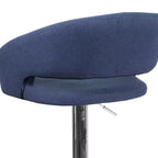 Merrick Lane Modern Bar Stool Rounded Mid-Back Stool With Height Adjustable Swivel Seat